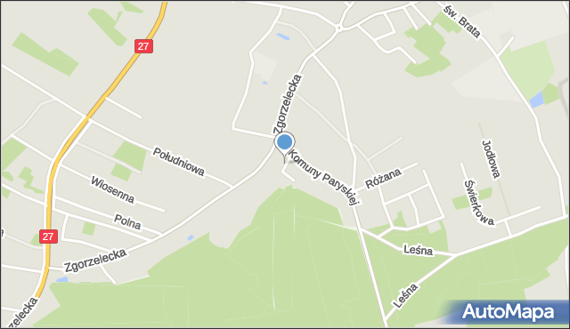 Żary, Bukowa, mapa Żary