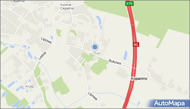 Złotoria gmina Lubicz, Bukowa, mapa Złotoria gmina Lubicz
