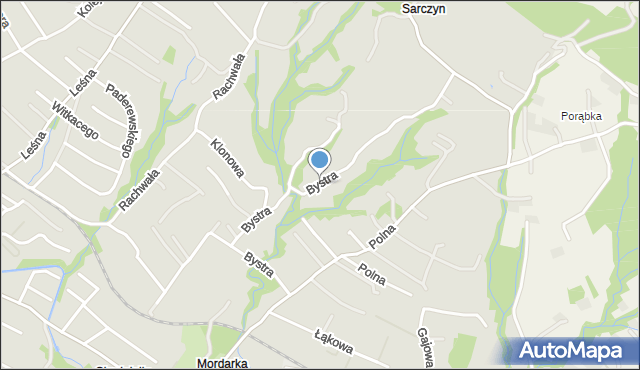 Limanowa, Bystra, mapa Limanowa