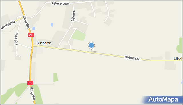 Suchorze, Bytowska, mapa Suchorze