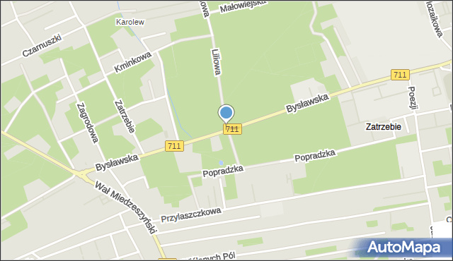 Warszawa, Bysławska, mapa Warszawy