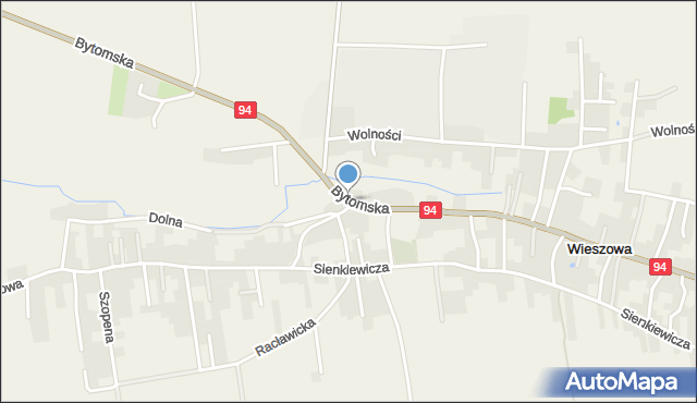 Wieszowa, Bytomska, mapa Wieszowa