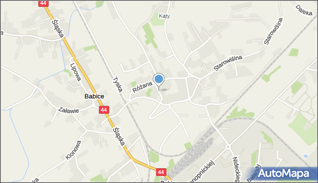Babice gmina Oświęcim, Bzowa, mapa Babice gmina Oświęcim