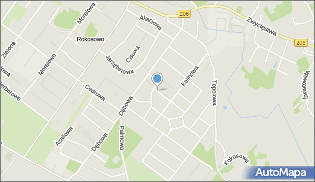 Koszalin, Bzów, mapa Koszalina