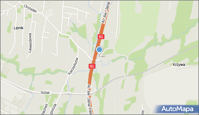 Bielsko-Biała, Cedrowa, mapa Bielsko-Białej