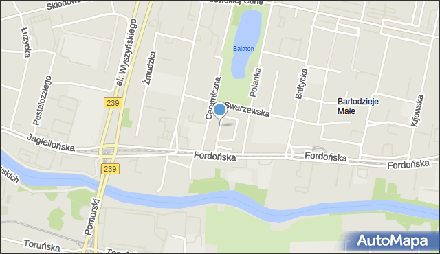 Bydgoszcz, Cegielniana, mapa Bydgoszczy