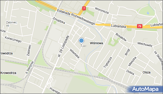 Kraków, Celarowska, mapa Krakowa