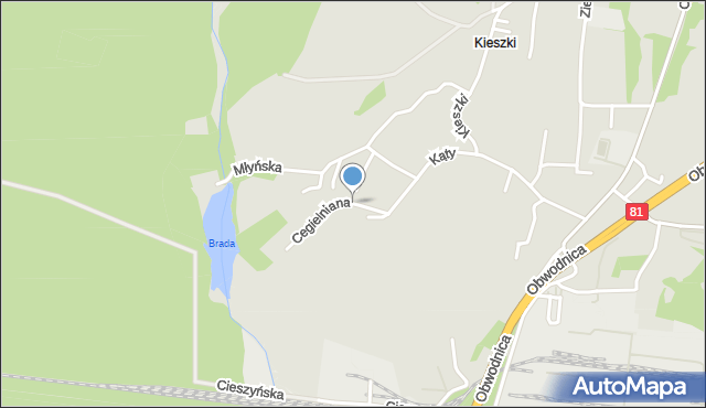 Łaziska Górne, Cegielniana, mapa Łaziska Górne