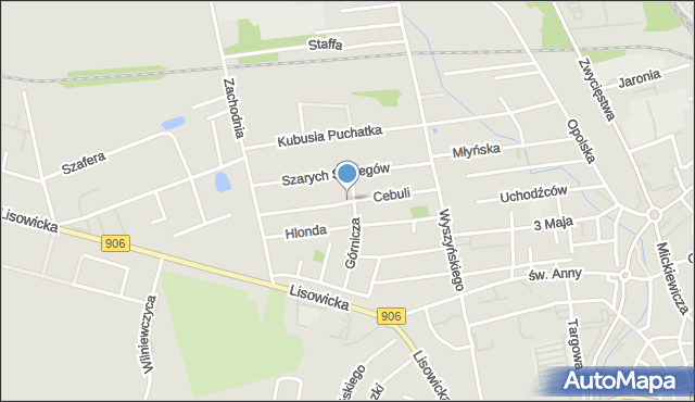 Lubliniec, Cebuli Józefa, ks., mapa Lubliniec