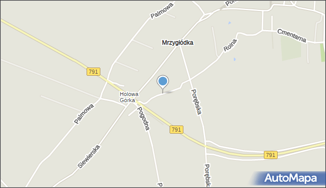 Myszków, Cegielniana, mapa Myszków