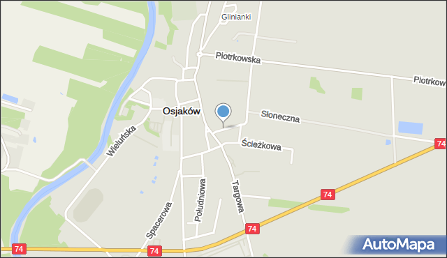 Osjaków, Cegielniana, mapa Osjaków