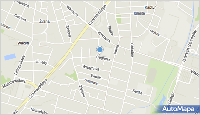 Radom, Ceglana, mapa Radomia
