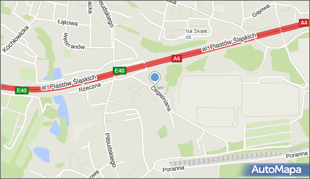 Ruda Śląska, Cegielniana, mapa Rudy Śląskiej