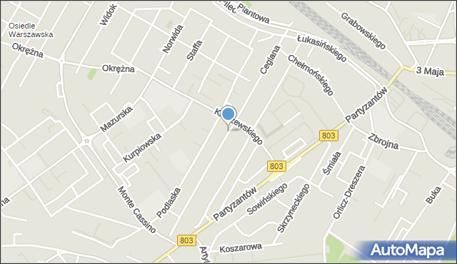 Siedlce, Ceglana, mapa Siedlce