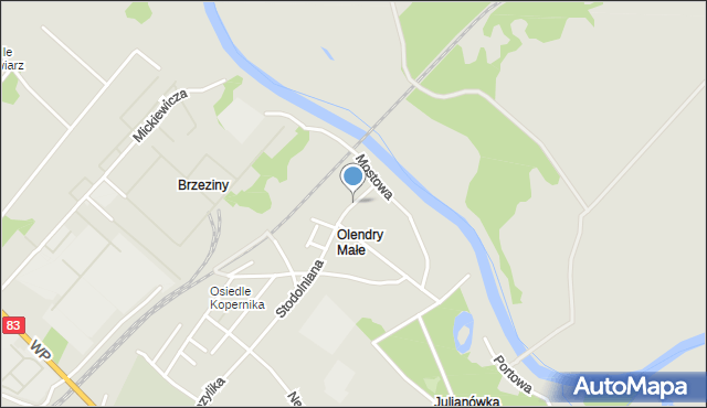 Sieradz, Cedrowa, mapa Sieradz