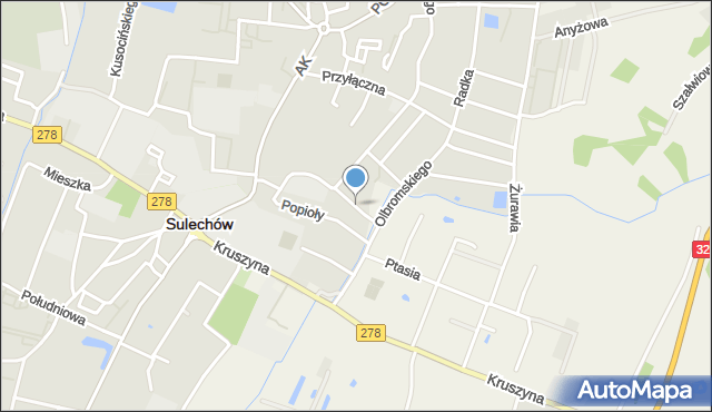 Sulechów powiat zielonogórski, Cedry Krzysztofa, mapa Sulechów powiat zielonogórski