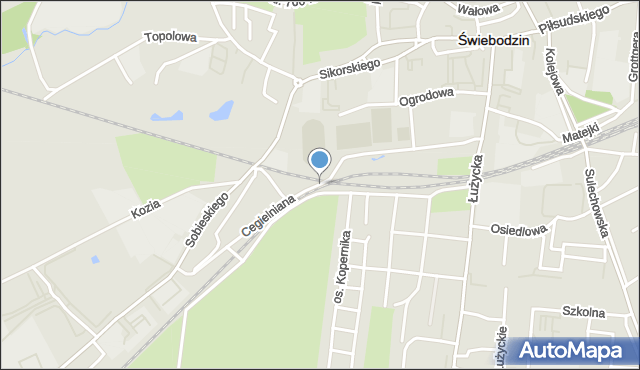 Świebodzin, Cegielniana, mapa Świebodzin
