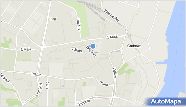 Szczecin, Ceglana, mapa Szczecina