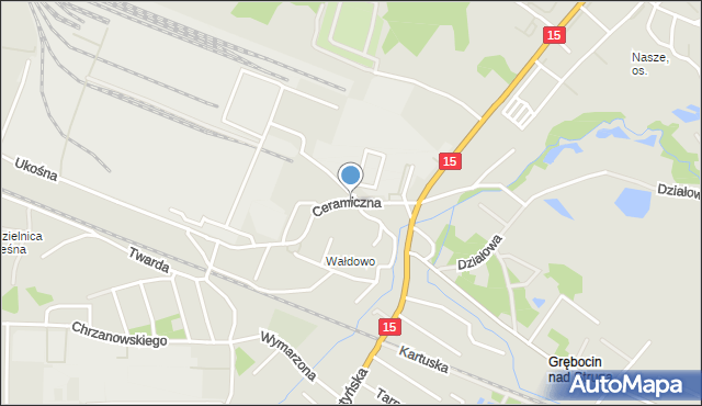 Toruń, Ceramiczna, mapa Torunia