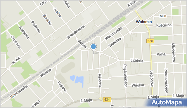 Wołomin, Cementowa, mapa Wołomin