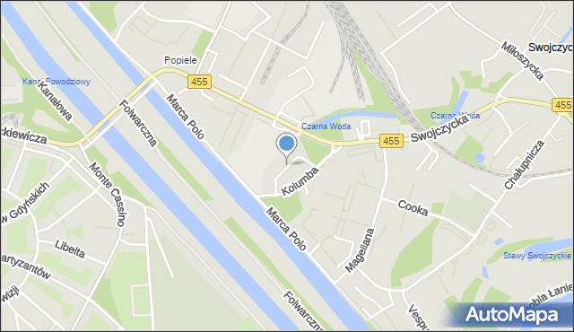 Wrocław, Cementowa, mapa Wrocławia