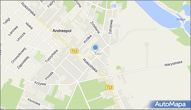 Andrespol, Chopina Fryderyka, mapa Andrespol