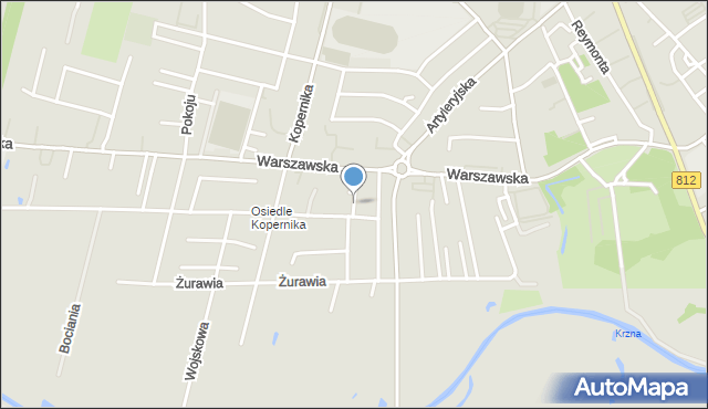 Biała Podlaska, Chodkiewicza Jana Karola, hetm., mapa Białej Podlaskiej