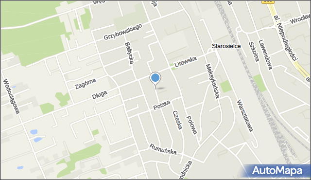 Białystok, Chorwacka, mapa Białegostoku