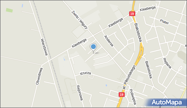 Bielsk Podlaski, Chopina Fryderyka, mapa Bielsk Podlaski