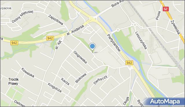 Bielsko-Biała, Chłodna, mapa Bielsko-Białej