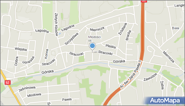 Bielsko-Biała, Chmurna, mapa Bielsko-Białej