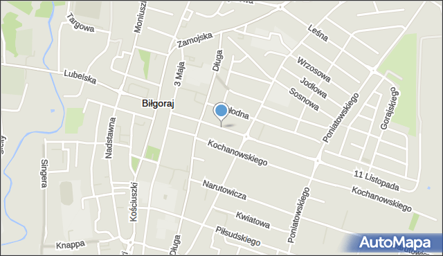 Biłgoraj, Chmielewskiego Józefa, ks., mapa Biłgoraj