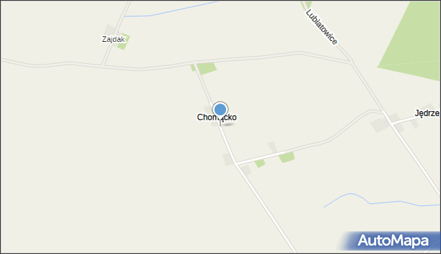 Bruny, Chomącko, mapa Bruny