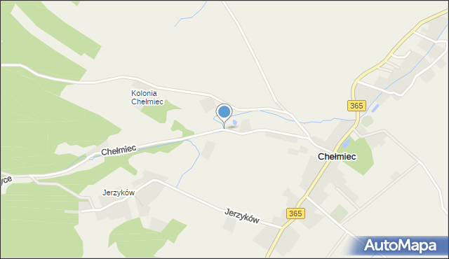 Chełmiec gmina Męcinka, Chełmiec, mapa Chełmiec gmina Męcinka