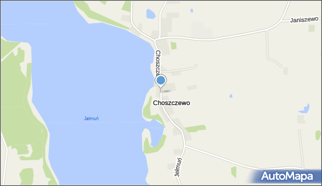 Choszczewo gmina Sorkwity, Choszczewo, mapa Choszczewo gmina Sorkwity