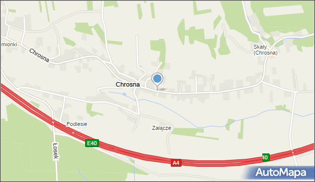 Chrosna gmina Liszki, Chrosna, mapa Chrosna gmina Liszki