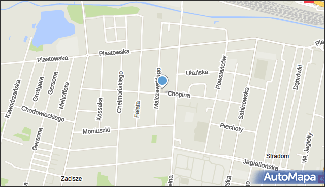 Częstochowa, Chopina Fryderyka, mapa Częstochowy