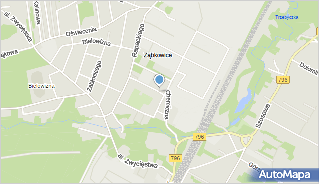 Dąbrowa Górnicza, Chemiczna, mapa Dąbrowa Górnicza
