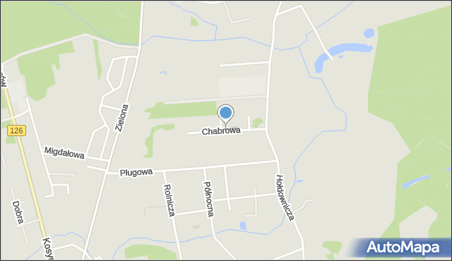 Dębno powiat myśliborski, Chabrowa, mapa Dębno powiat myśliborski