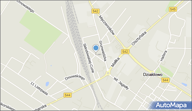 Działdowo, Chopina Fryderyka, mapa Działdowo