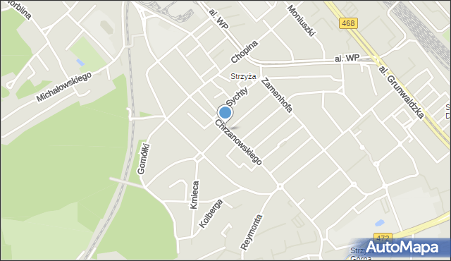 Gdańsk, Chrzanowskiego Bernarda, mapa Gdańska