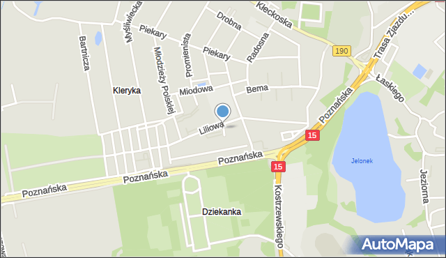 Gniezno, Chabrowa, mapa Gniezna