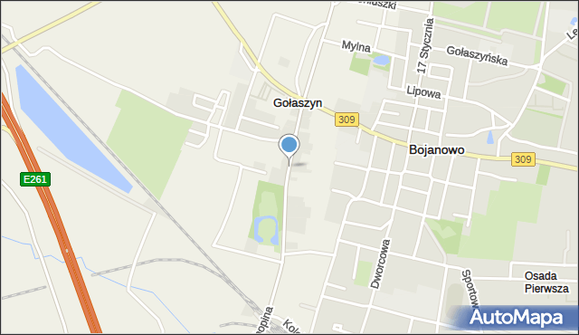 Gołaszyn gmina Bojanowo, Chopina Fryderyka, mapa Gołaszyn gmina Bojanowo
