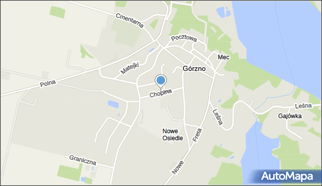 Górzno powiat brodnicki, Chopina Fryderyka, mapa Górzno powiat brodnicki
