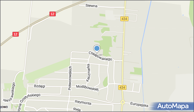 Gostyń, Chłapowskiego Dezyderego, gen., mapa Gostyń