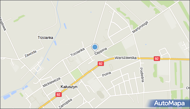 Kałuszyn powiat miński, Chopina Fryderyka, mapa Kałuszyn powiat miński