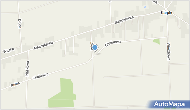Karpin gmina Dąbrówka, Chabrowa, mapa Karpin gmina Dąbrówka