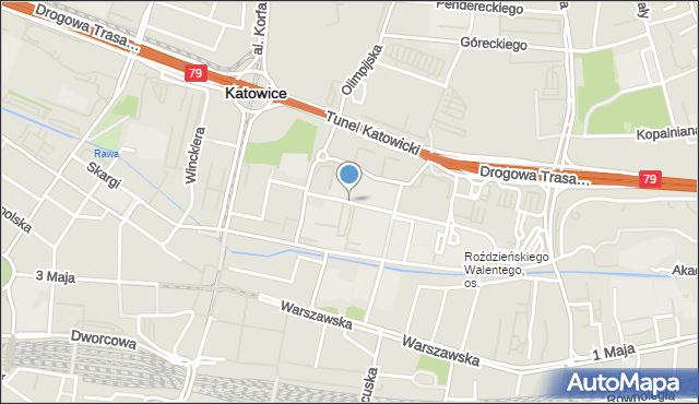 Katowice, Chełkowskiego Augusta, prof., mapa Katowic