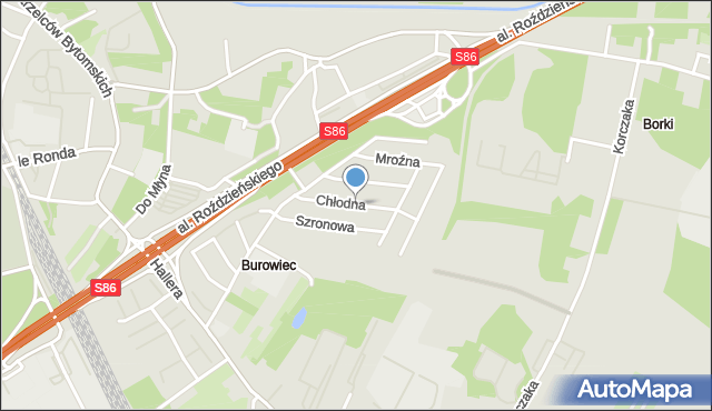 Katowice, Chłodna, mapa Katowic