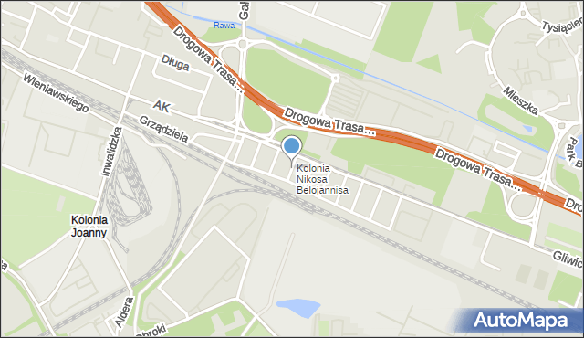 Katowice, Cholewy Jerzego, mapa Katowic